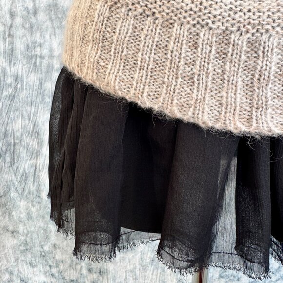 Black Sweater Tank w/Sheer Underlay & Sequins Racer Back - S - Picture 6 of 9